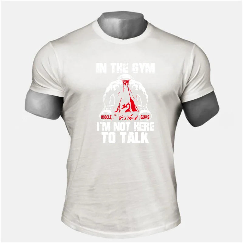 Muscleguys Brand Men's Gyms T Shirts slim fit T-Shirt Men Fitness Tops Bodybuilding Workout Clothes Cotton Tshirt male