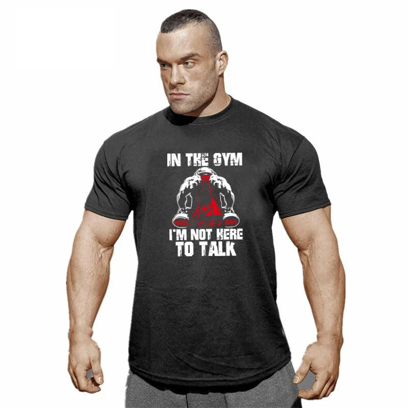 Muscleguys Brand Men's Gyms T Shirts slim fit T-Shirt Men Fitness Tops Bodybuilding Workout Clothes Cotton Tshirt male