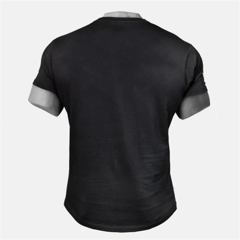 Muscleguys Brand Men's Gyms T Shirts slim fit T-Shirt Men Fitness Tops Bodybuilding Workout Clothes Cotton Tshirt male