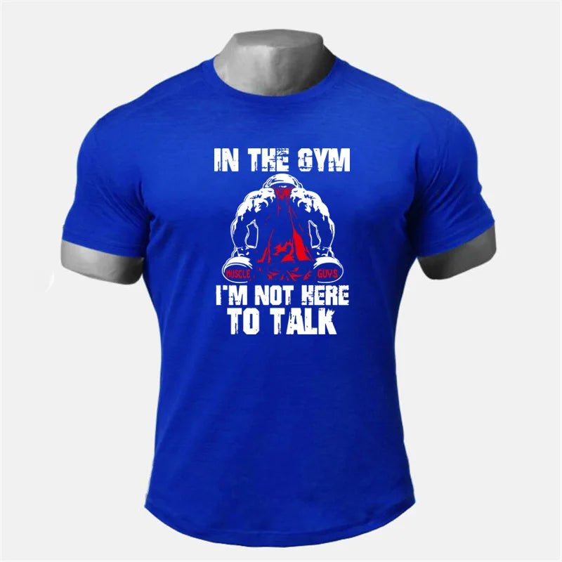 Muscleguys Brand Men's Gyms T Shirts slim fit T-Shirt Men Fitness Tops Bodybuilding Workout Clothes Cotton Tshirt male