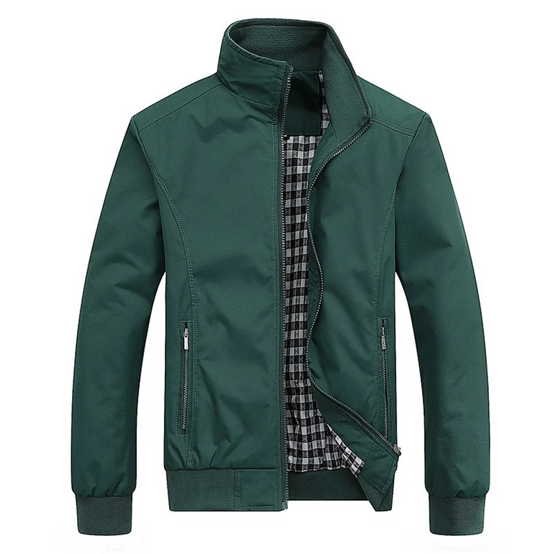 2026 New Men Solid Slim Fit Bomber Jacket Spring Autumn Casual Baseball Jacket Outwear Coat Big Size M-6XL 8XL