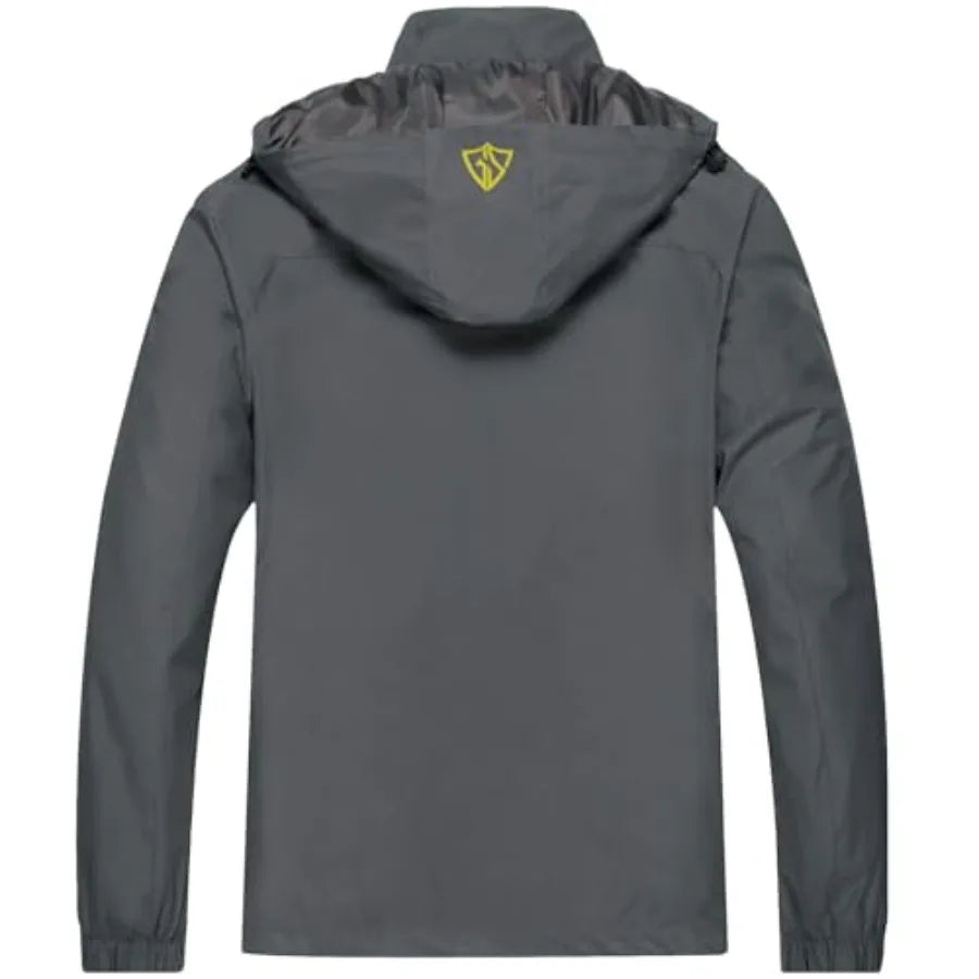 Mens Windproof Jacket Waterproof Lightweight Mountain Sport Jacket for Men Hooded Windbreaker Raincoat