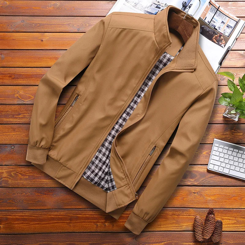 2026 New Men Solid Slim Fit Bomber Jacket Spring Autumn Casual Baseball Jacket Outwear Coat Big Size M-6XL 8XL