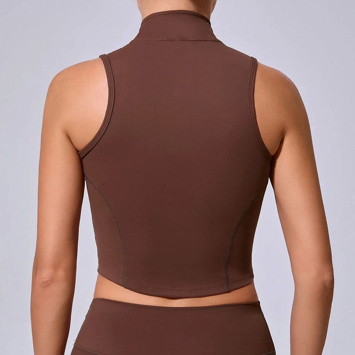 Sleeveless Zipper Sporty Top Women Crop Top Breathable Quick Dry Fitness Shirt Sportswear Lady Gym Training Vest Workout Clothes