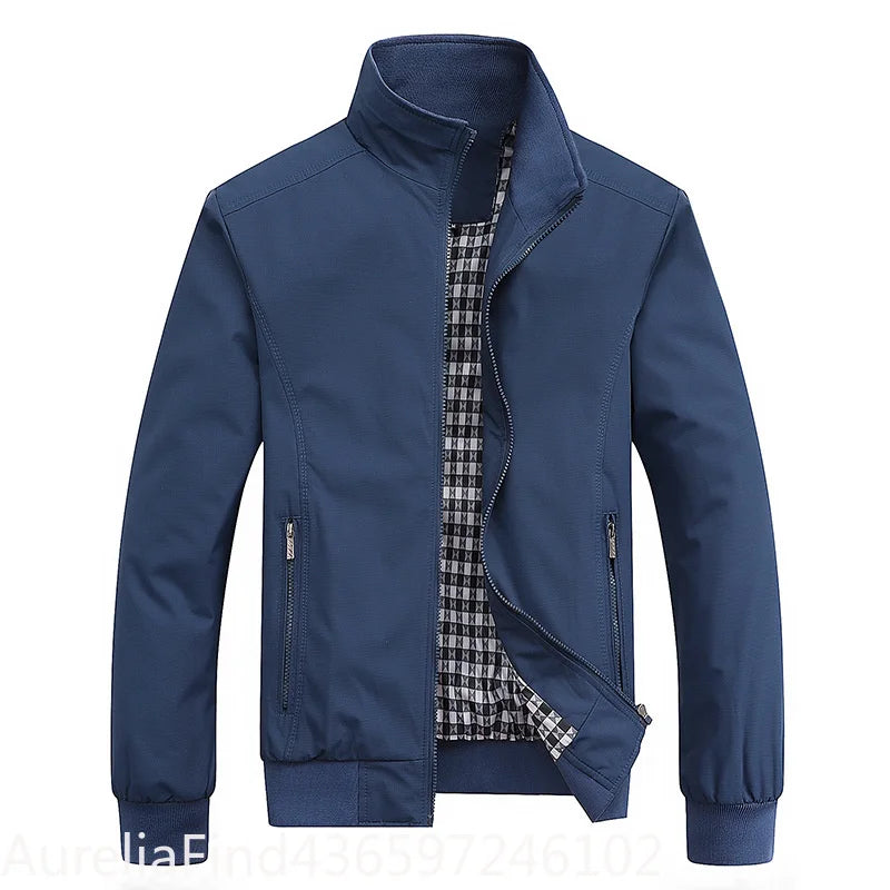 2026 New Men Solid Slim Fit Bomber Jacket Spring Autumn Casual Baseball Jacket Outwear Coat Big Size M-6XL 8XL