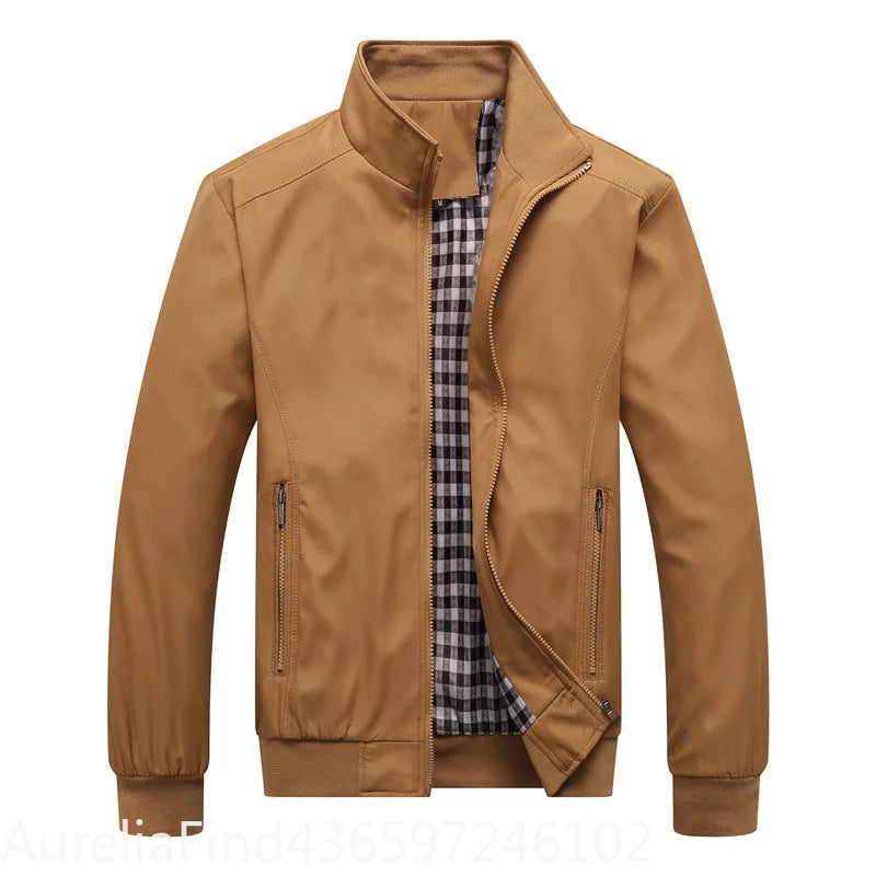 2026 New Men Solid Slim Fit Bomber Jacket Spring Autumn Casual Baseball Jacket Outwear Coat Big Size M-6XL 8XL